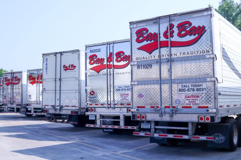 Trailers featuring the red Bay & Bay logo