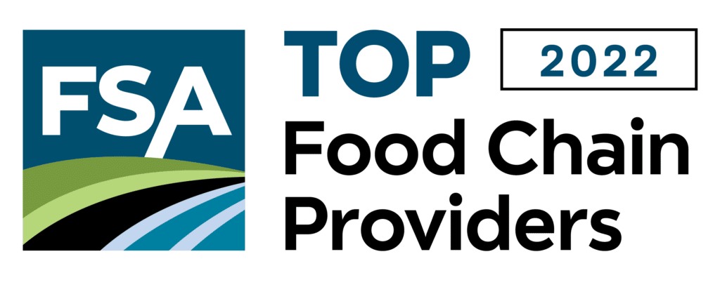 The Food Shippers 2022 Top Food Chain Providers Logo that Bay & Bay has earned through their excellent refrigerated trucking services.